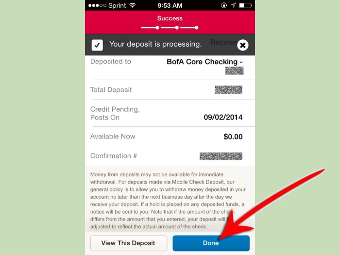 Bank of america smartphone deposit