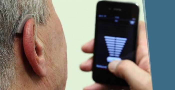 Hearing aid controlled by smartphone