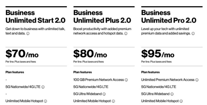 Business unlimited smartphone plan verizon