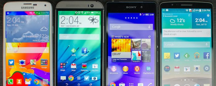 Android smartphone comparison 2014