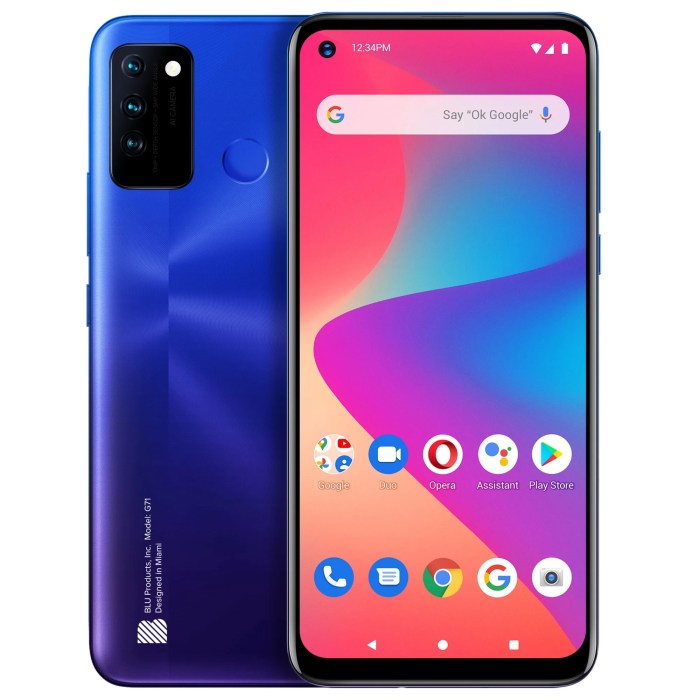 Blue smartphone