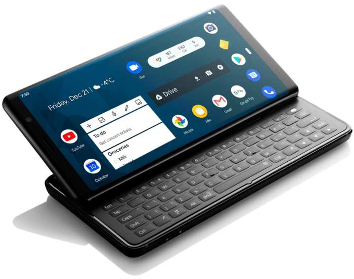 Smartphone qwerty slide