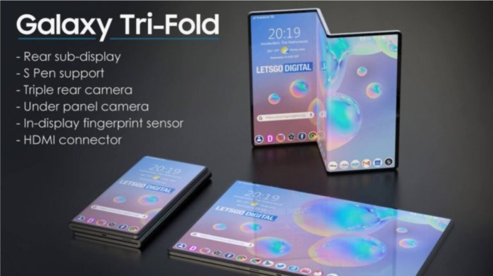 Tri fold smartphone