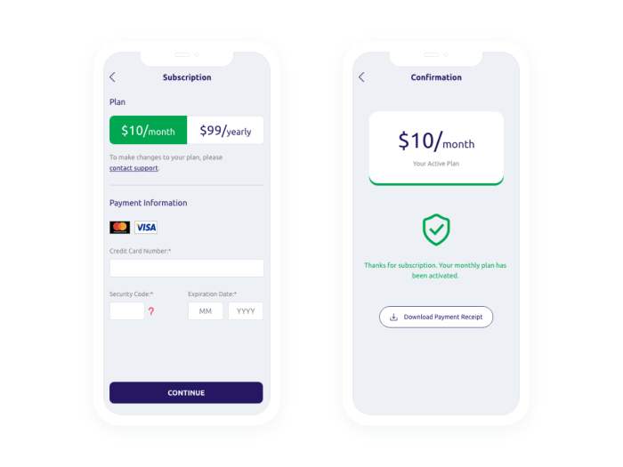 Smartphone payment plan