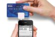 Swipe credit card on smartphone