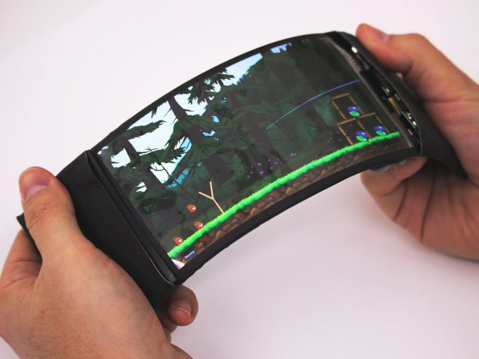 Foldable smartphone screen